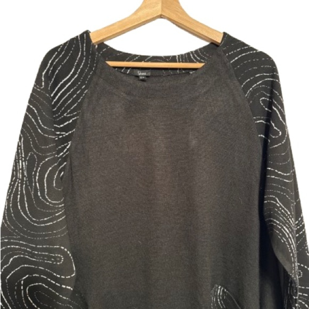 SHANA  Black Tunic top  with White Accents - Picture 2 of 10